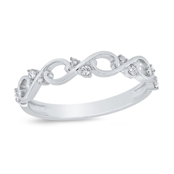 1/10 CT. T.w. Diamond Infinity Filigree Ring in 10K White Gold