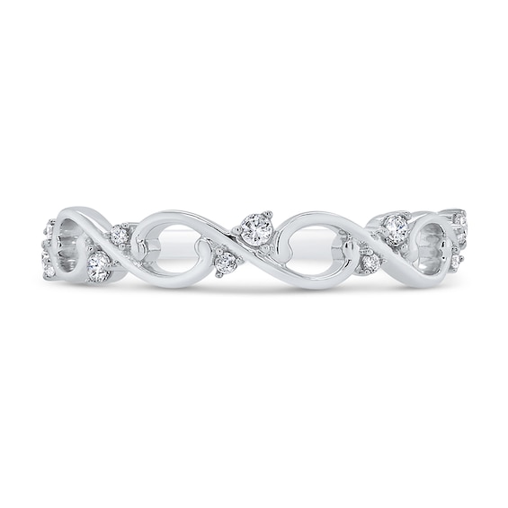 1/10 CT. T.w. Diamond Infinity Filigree Ring in 10K White Gold