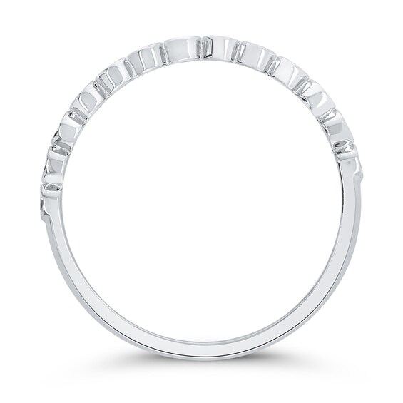 1/3 CT. T.w. Diamond Bezel Double Row Ring in 10K White Gold