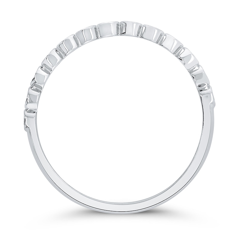 Main Image 3 of 1/3 CT. T.W. Diamond Bezel Double Row Ring in 10K White Gold
