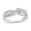 Thumbnail Image 1 of 1/2 CT. T.W. Diamond Bezel Crossover Ring in 10K White Gold