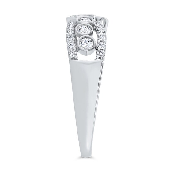 1/2 CT. T.w. Diamond Bezel Crossover Ring in 10K White Gold