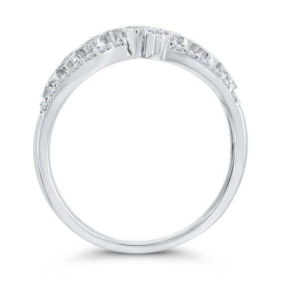 1/2 CT. T.w. Diamond Bezel Crossover Ring in 10K White Gold