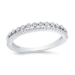 1/6 CT. T.W. Diamond Edge Split Double Row Ring in 10K White Gold