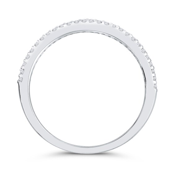 1/6 CT. T.w. Diamond Edge Split Double Row Ring in 10K White Gold