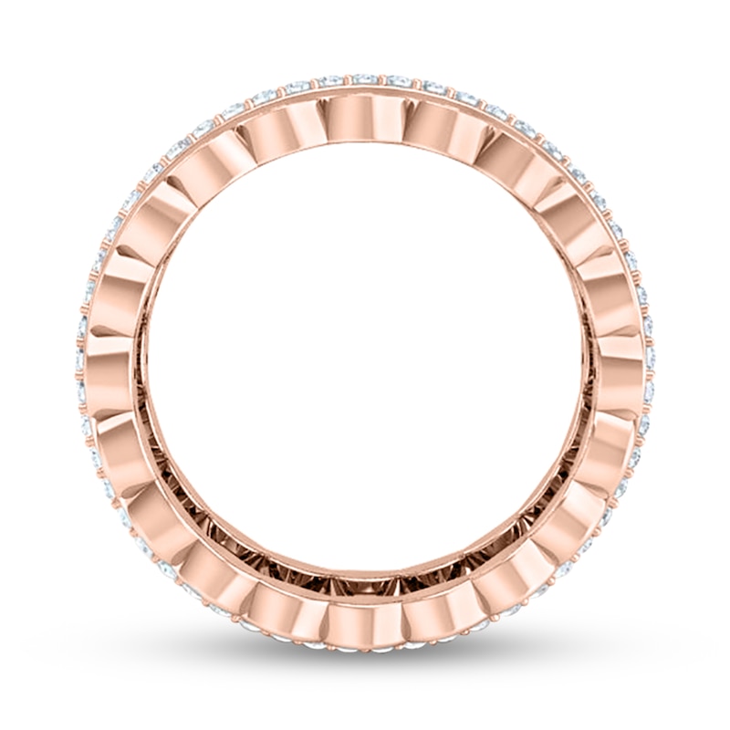 Main Image 3 of 3/8 CT. T.W. Diamond Marquise Triple Row Open Shank Band in 10K Rose Gold