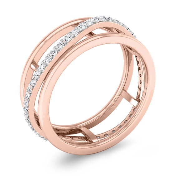 3/8 CT. T.w. Diamond Infinity Profile Open Shank Band in 10K Rose Gold