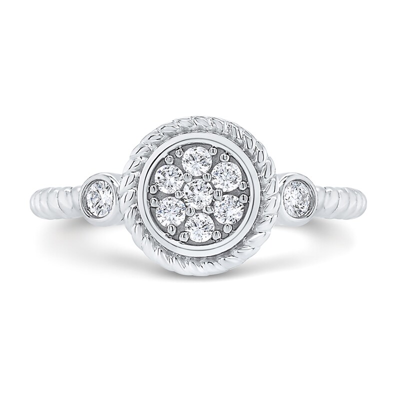 Main Image 1 of 1/5 CT. T.W. Multi-Diamond Rope Frame Ring in 10K White Gold