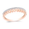 Thumbnail Image 1 of 1/8 CT. T.W. Diamond Edge and Hearts Double Row Stackable Band in 10K Rose Gold