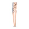 Thumbnail Image 2 of 1/8 CT. T.W. Diamond Edge and Hearts Double Row Stackable Band in 10K Rose Gold