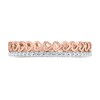 Thumbnail Image 4 of 1/8 CT. T.W. Diamond Edge and Hearts Double Row Stackable Band in 10K Rose Gold