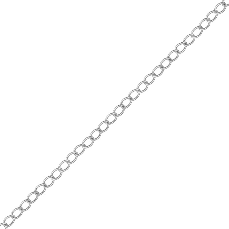 Main Image 1 of 1.8mm Curb Chain Extender in Solid 14K White Gold - 3&quot;