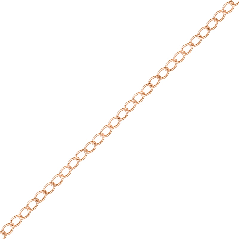 Main Image 1 of 1.8mm Curb Chain Extender in Solid 14K Rose Gold - 3&quot;