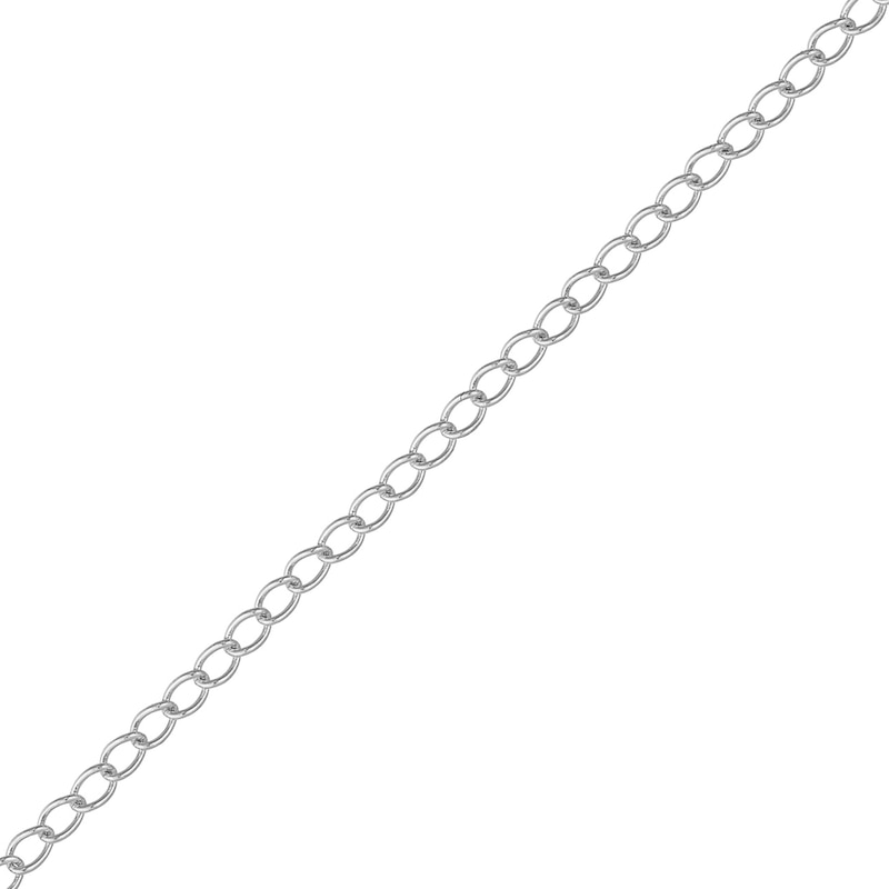 Main Image 1 of 1.8mm Curb Chain Extender in Solid Sterling Silver  - 3"