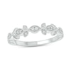 Thumbnail Image 1 of 1/10 CT. T.W. Diamond Vintage-Style Floral Stackable Band in Sterling Silver