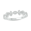 Thumbnail Image 0 of 1/10 CT. T.W. Diamond Vintage-Style Floral Stackable Band in Sterling Silver