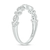 Thumbnail Image 2 of 1/10 CT. T.W. Diamond Vintage-Style Floral Stackable Band in Sterling Silver