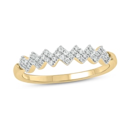 1/6 CT. T.W. Diamond Zig-Zag Stackable Band in 10K Gold