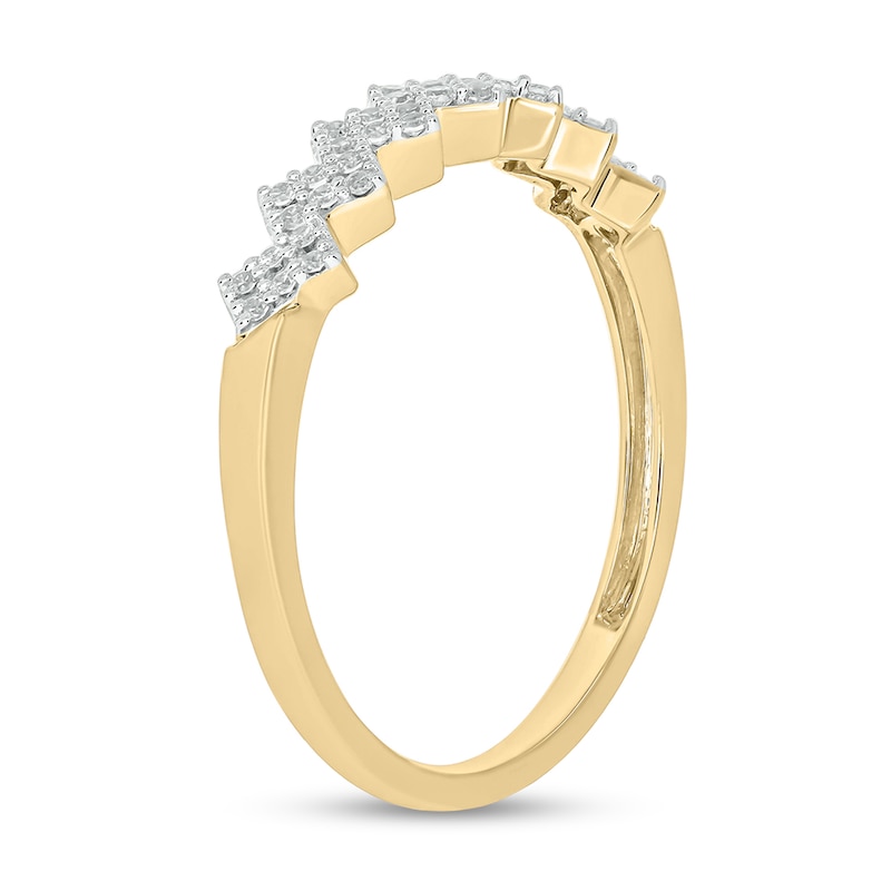 Main Image 2 of 1/6 CT. T.W. Diamond Zig-Zag Stackable Band in 10K Gold
