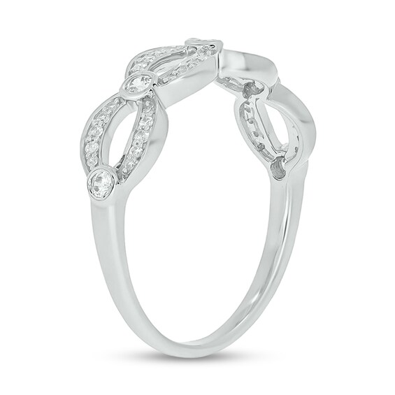 1/4 CT. T.w. Diamond Open Link Station Stackable Band in 10K White Gold