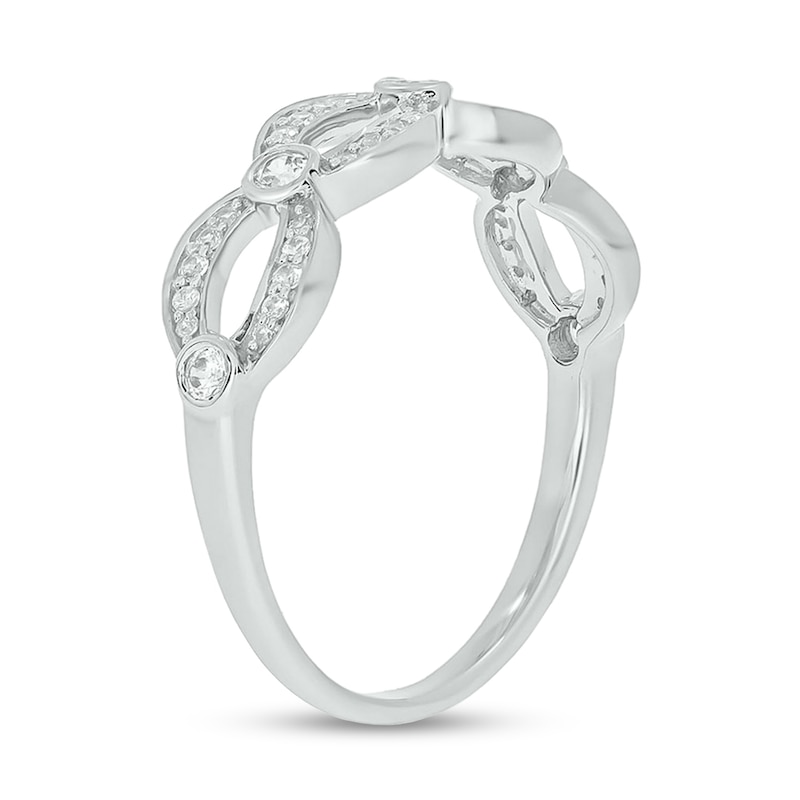 Main Image 2 of 1/4 CT. T.W. Diamond Open Link Station Stackable Band in 10K White Gold