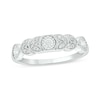 Thumbnail Image 1 of 1/4 CT. T.W. Diamond Vintage-Style Floral Art Deco Stackable Band in Sterling Silver