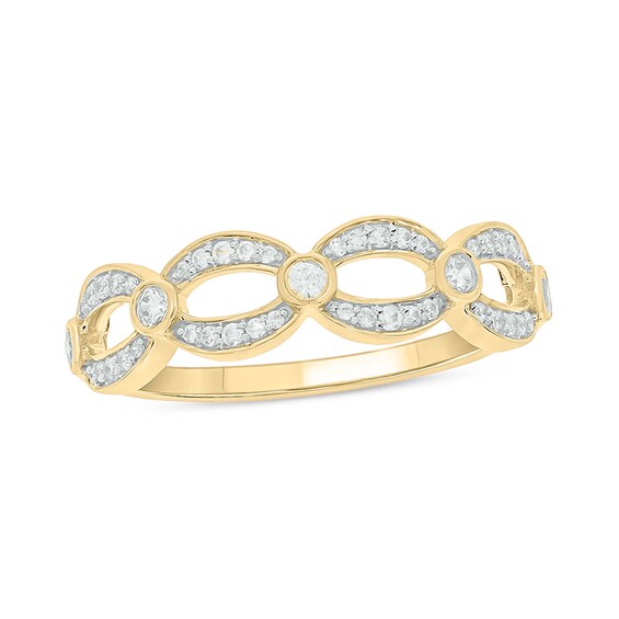 1/4 CT. T.w. Diamond Open Link Station Stackable Band in 10K Gold