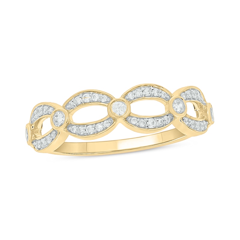 Main Image 1 of 1/4 CT. T.W. Diamond Open Link Station Stackable Band in 10K Gold