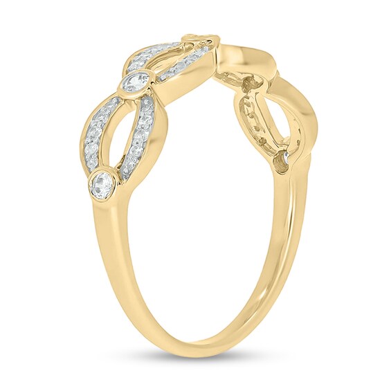1/4 CT. T.w. Diamond Open Link Station Stackable Band in 10K Gold