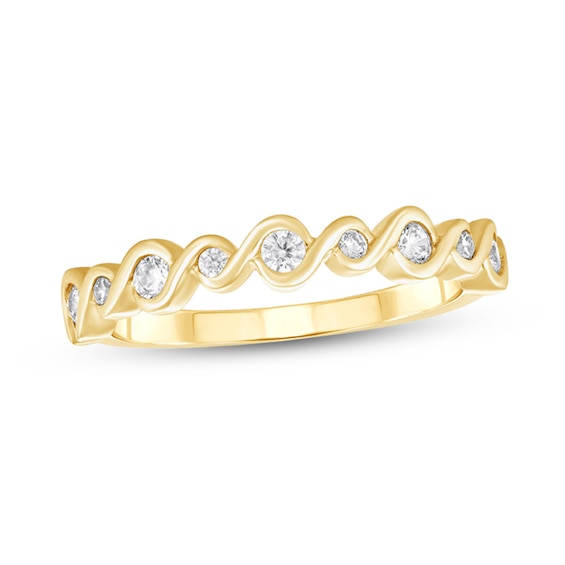1/4 CT. T.w. Diamond Cascading Bubbles Ring in 10K Gold