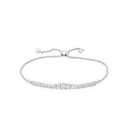 1 CT. T.W. Certified Lab-Grown Diamond Graduating Bolo Bracelet in 14K White Gold (F/SI2) - 9.5"