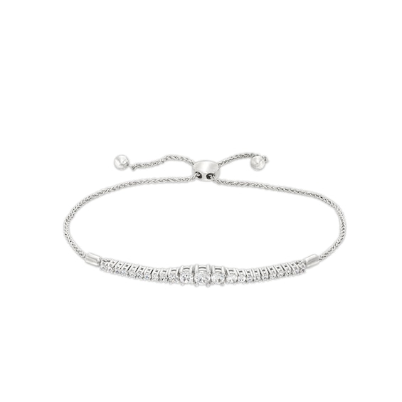 1 CT. T.w. Certified Lab-Grown Diamond Graduating Bolo Bracelet in 14K White Gold (F/Si2) - 9.5"
