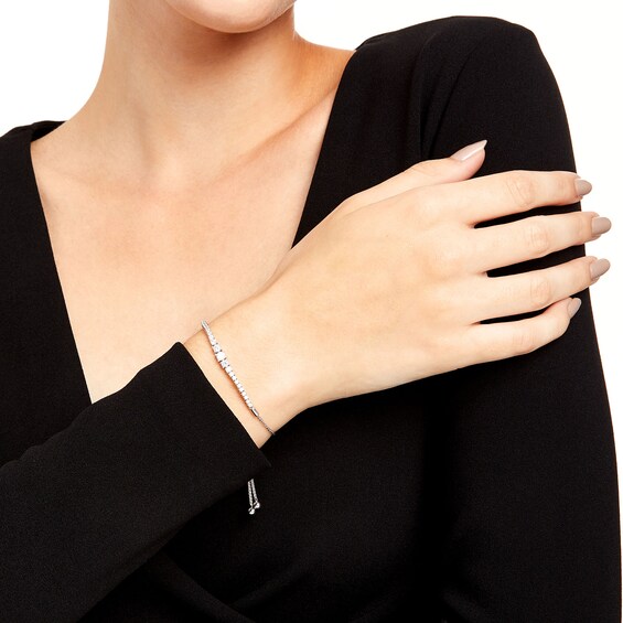 1 CT. T.w. Certified Lab-Grown Diamond Graduating Bolo Bracelet in 14K White Gold (F/Si2) - 9.5"
