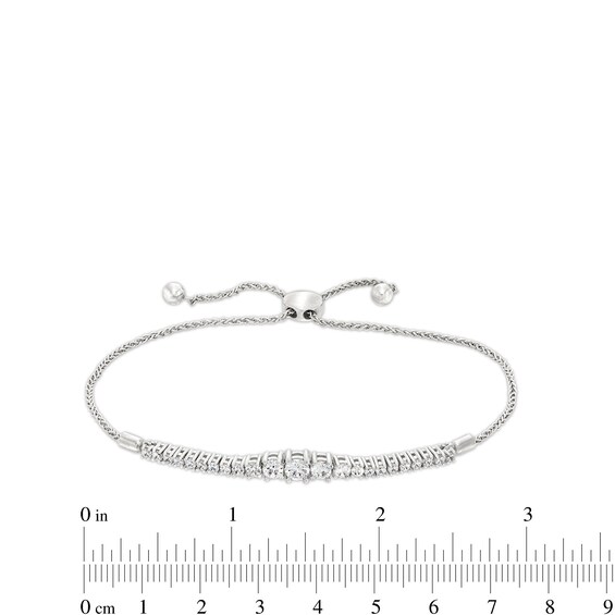1 CT. T.w. Certified Lab-Grown Diamond Graduating Bolo Bracelet in 14K White Gold (F/Si2) - 9.5"