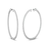 Thumbnail Image 1 of 2 CT. T.W. Diamond Inside-Out Hoop Earrings in 10K White Gold