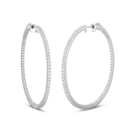 2 CT. T.w. Diamond Inside-Out Hoop Earrings in 10K White Gold