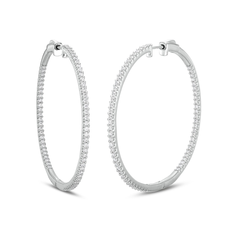 Main Image 1 of 2 CT. T.W. Diamond Inside-Out Hoop Earrings in 10K White Gold