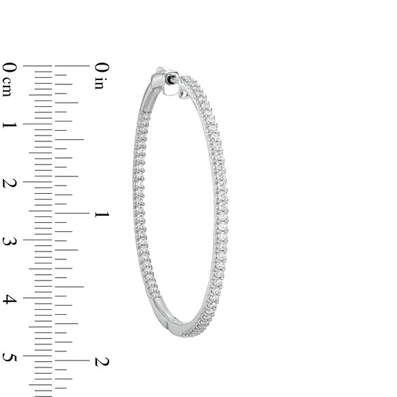 2 CT. T.w. Diamond Inside-Out Hoop Earrings in 10K White Gold
