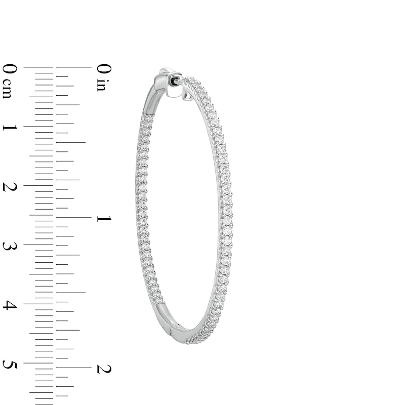 Main Image 3 of 2 CT. T.W. Diamond Inside-Out Hoop Earrings in 10K White Gold