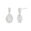 Thumbnail Image 1 of 1 CT. T.W. Pear Multi-Diamond Drop Earrings in 10K White Gold