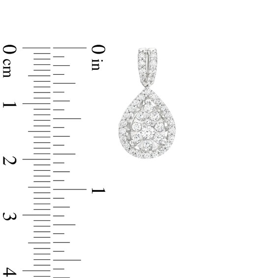 1 CT. T.w. Pear Multi-Diamond Drop Earrings in 10K White Gold