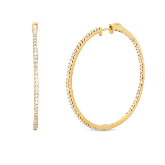 2 CT. T.w. Diamond Inside-Out Hoop Earrings in 10K Gold