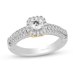 Collector's Edition Enchanted Disney 7/8 CT. T.W. Diamond Frame Engagement Ring in 14K Two-Tone Gold