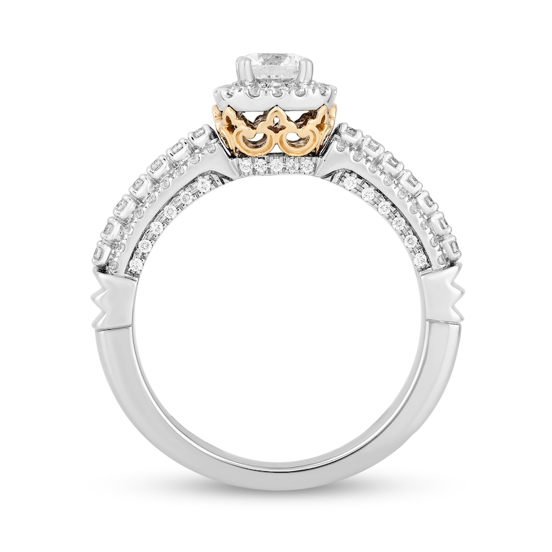 Main Image 3 of Collector's Edition Enchanted Disney 7/8 CT. T.W. Diamond Frame Engagement Ring in 14K Two-Tone Gold