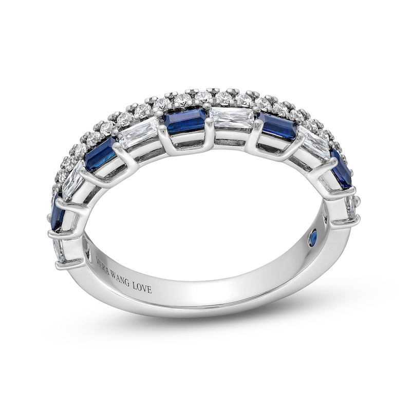 Vera Wang Love Collection 3/8 CT. T.W. Diamond and Blue Sapphire ...