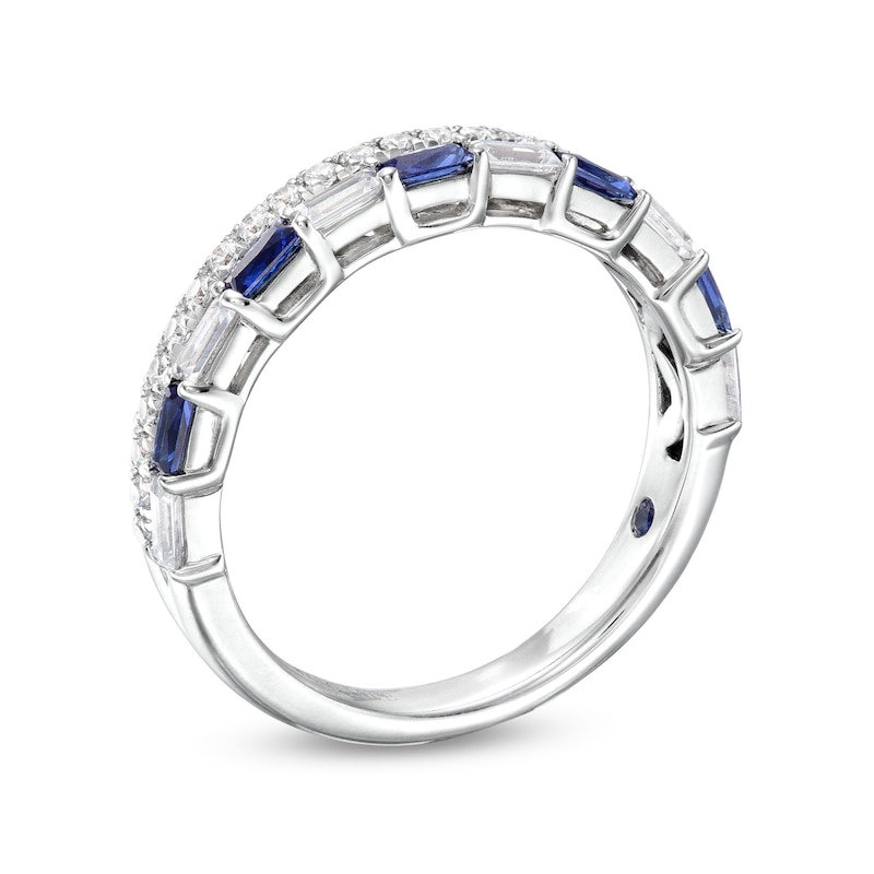 Vera Wang Love Collection 3/8 CT. T.W. Diamond and Blue Sapphire ...