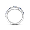 Thumbnail Image 5 of Vera Wang Love Collection 3/8 CT. T.W. Diamond and Blue Sapphire Stacked Band in 14K White Gold