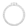 Thumbnail Image 3 of 1/10 CT. T.W. Multi-Diamond Single Orbit Rope Shank Ring in 10K White Gold