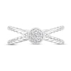 Thumbnail Image 4 of 1/10 CT. T.W. Multi-Diamond Single Orbit Rope Shank Ring in 10K White Gold