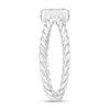 Thumbnail Image 2 of 1/6 CT. T.W. Cushion Multi-Diamond Single Orbit Rope Shank Ring in 10K White Gold
